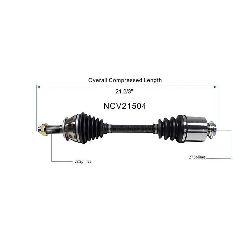 GSP NCV21504 04-08 Acura TSX CV Axle Assembly  - Front Right
