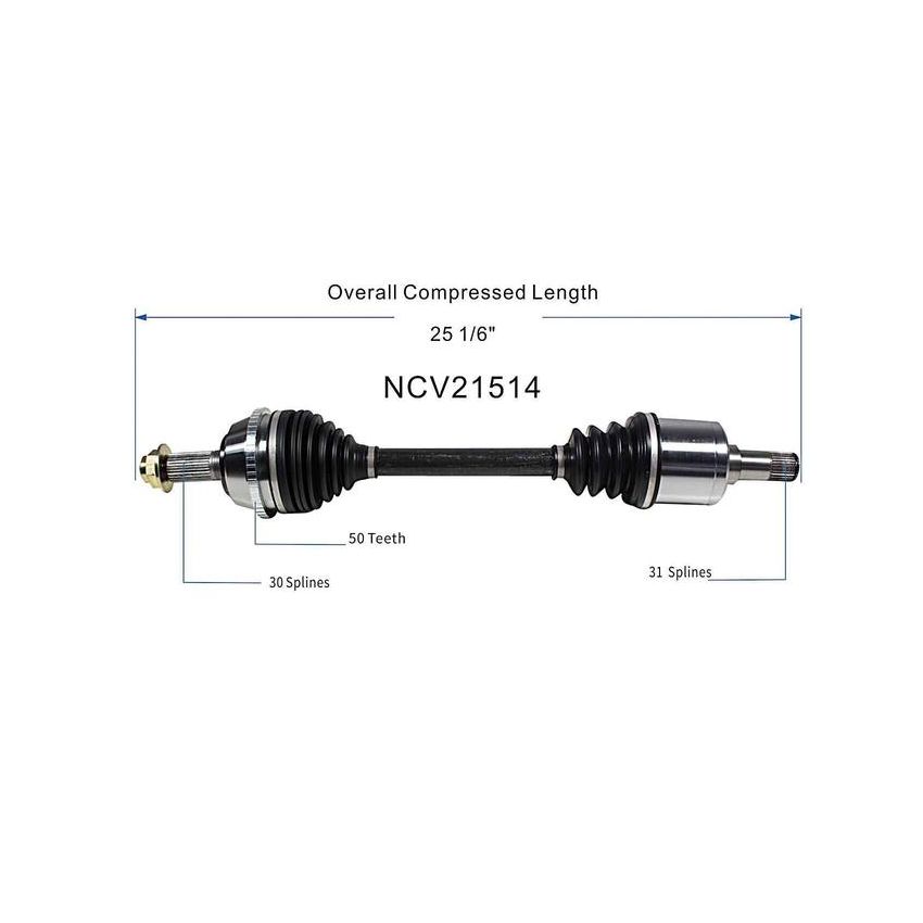 GSP NCV21514 91-95 Acura Legend CV Axle Assembly  - Front Right