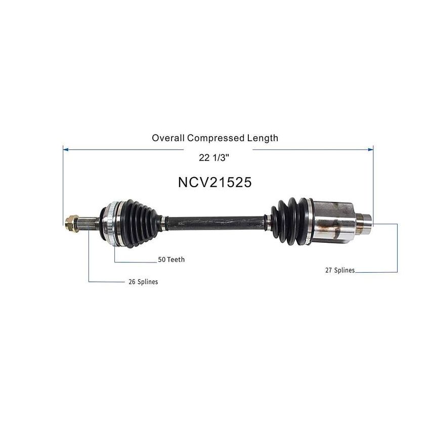 GSP NCV21525 Acura, Honda (1.6) CV Axle Assembly