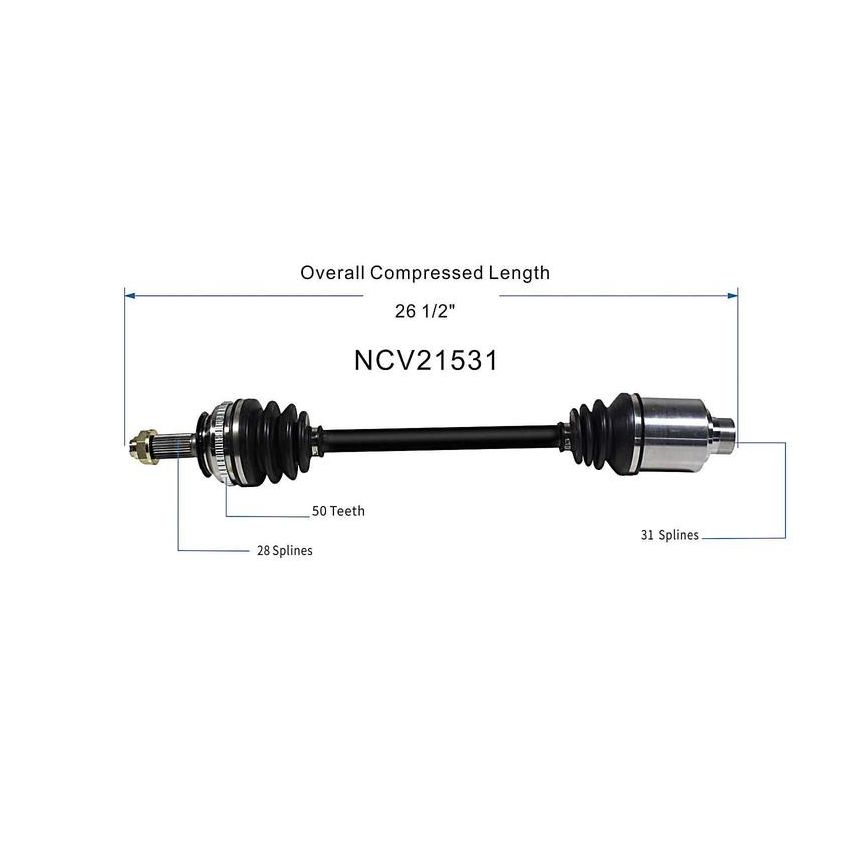GSP NCV21531 Acura (3.2) CV Axle Assembly  - Front Left