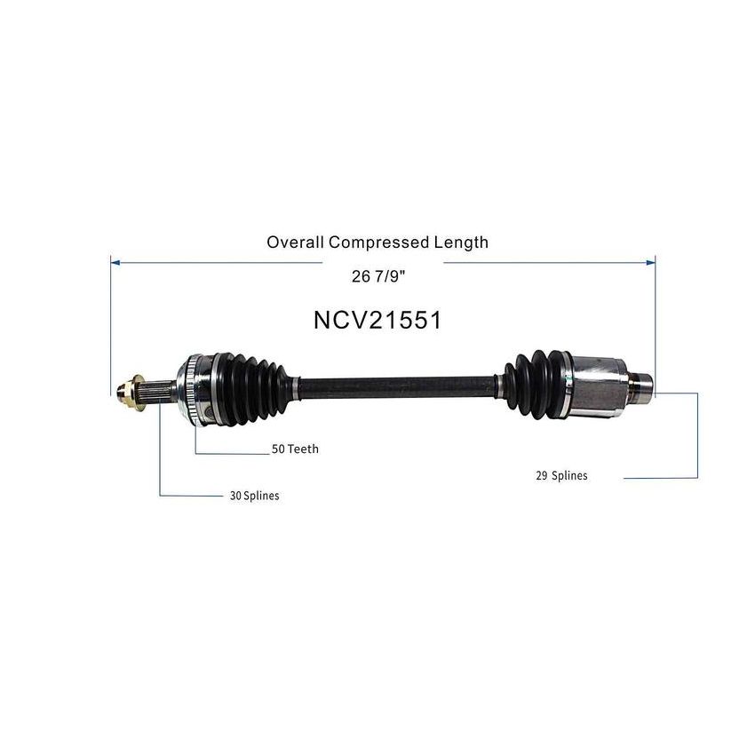 GSP NCV21551 Acura, Honda CV Axle Assembly  - Front Right