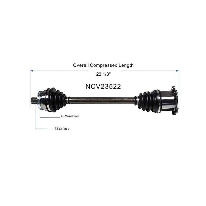 GSP NCV23522 Audi (1.8, 2.0) CV Axle Assembly  - Front Left
