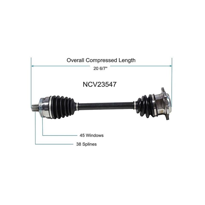 GSP NCV23547 Audi, Volkswagen (1.8, 2.8) CV Axle Assembly  - Front Left