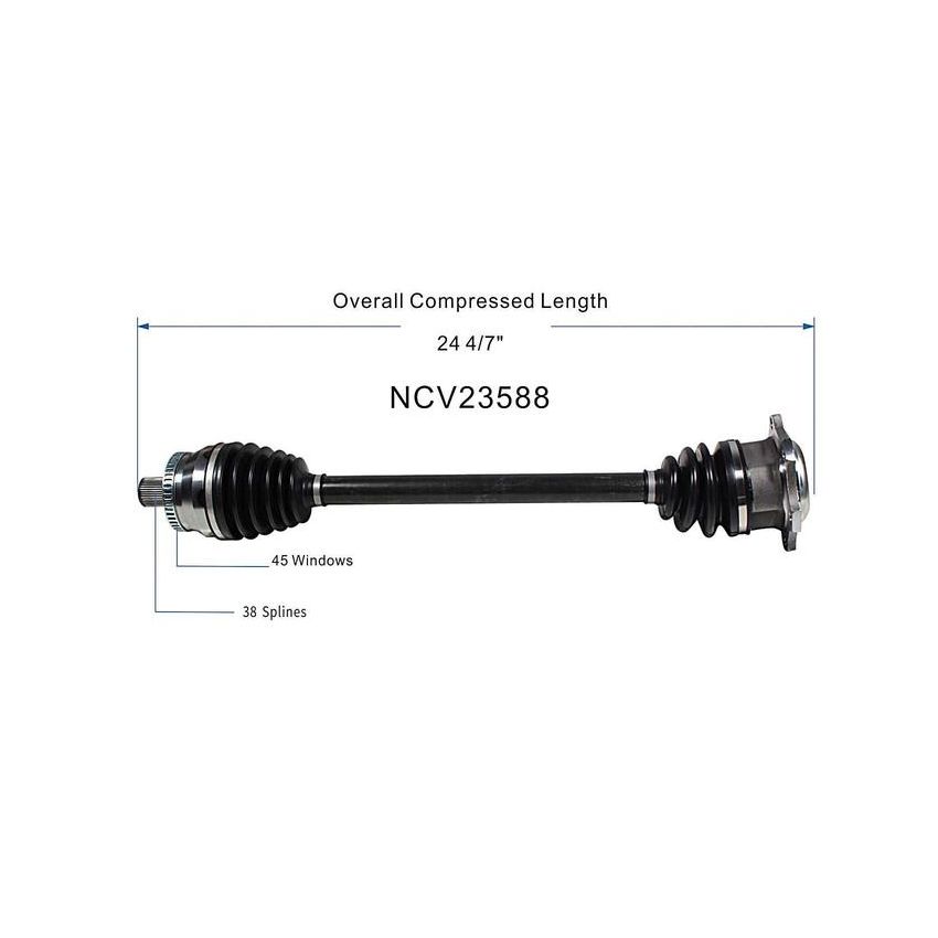GSP NCV23588 Audi, Volkswagen (1.8, 2.8, 4.0) CV Axle Assembly  - Front Right