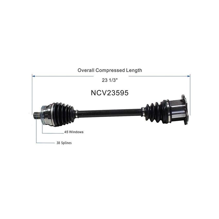 GSP NCV23595 Audi (1.8, 2.0) CV Axle Assembly  - Front Left