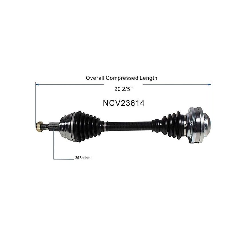 GSP NCV23614 Audi, Volkswagen (1.8) CV Axle Assembly  - Front Left