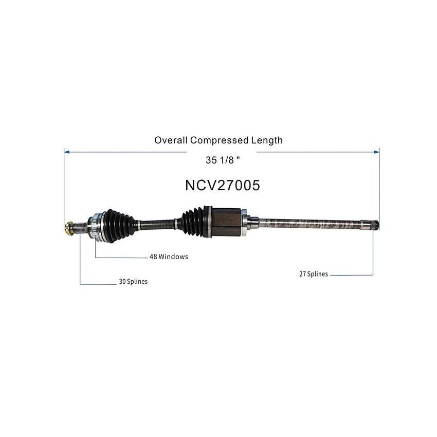 GSP NCV27005 BMW (Coupe - 3.0) CV Axle Assembly  - Front Right