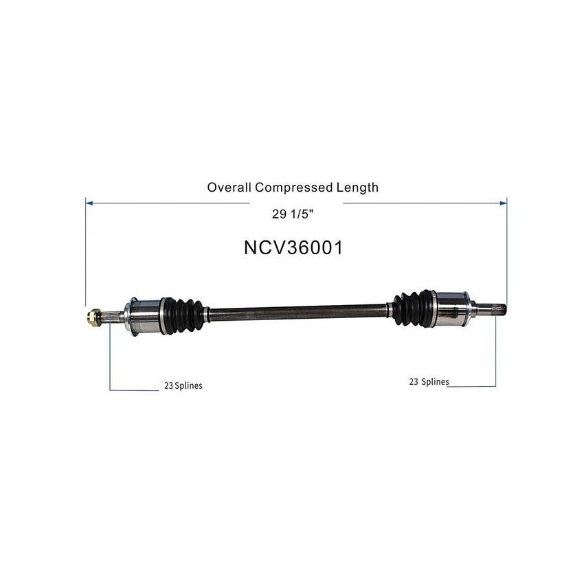 GSP NCV36001 02-06 Honda CR-V CV Axle Assembly  - Rear Left