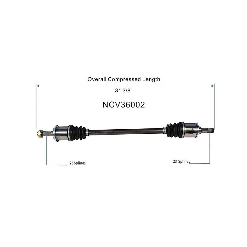 GSP NCV36002 02-06 Honda CR-V CV Axle Assembly  - Rear Right