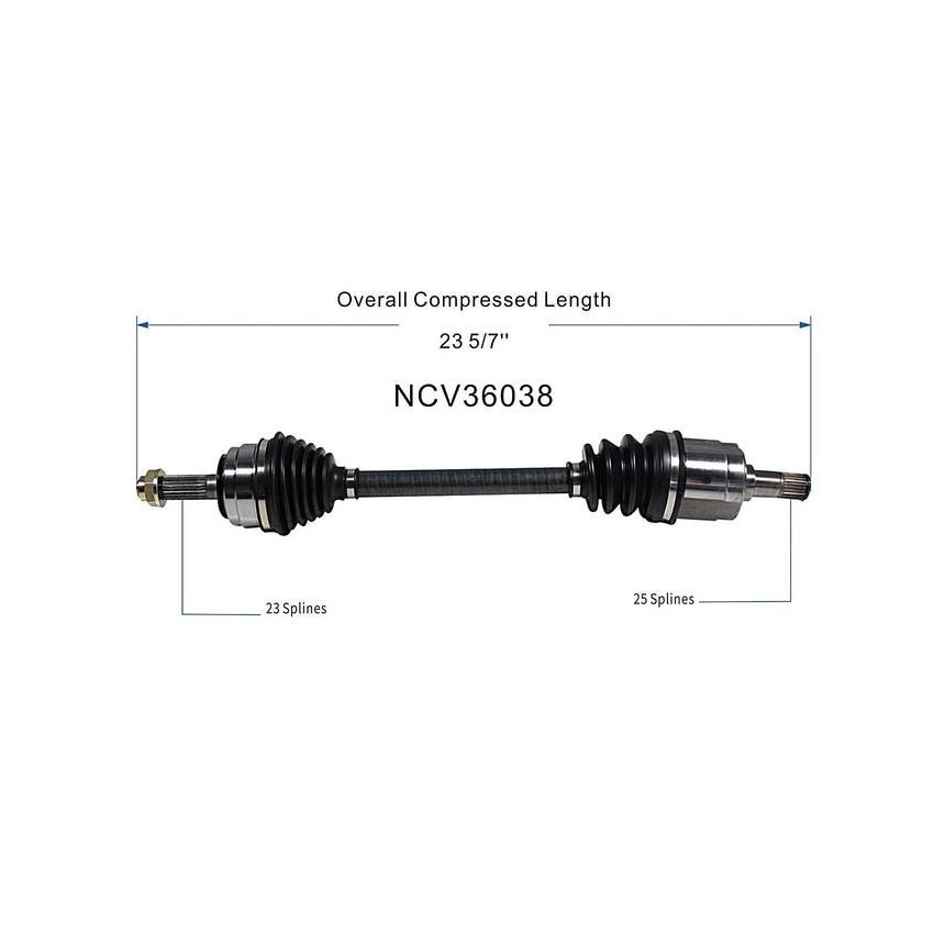 GSP NCV36038 Honda CV Axle Assembly  - Front Right
