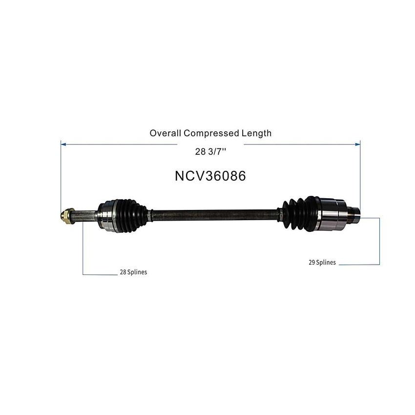 GSP NCV36086 09-15 Honda Pilot CV Axle Assembly  - Rear Right
