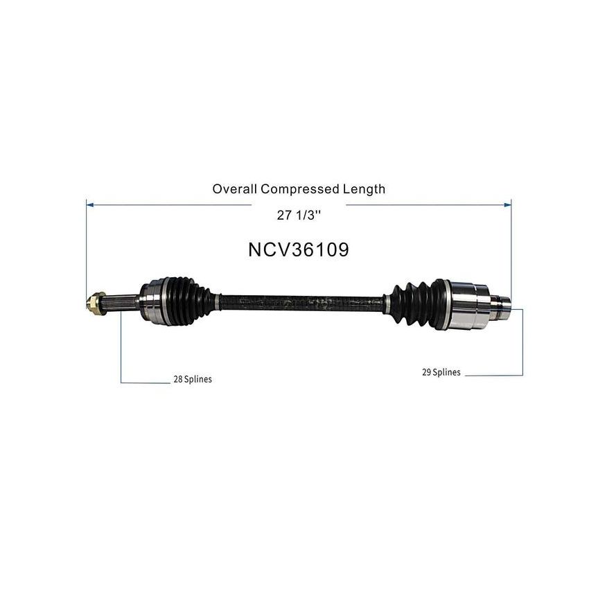 GSP NCV36109 09-15 Honda Pilot CV Axle Assembly  - Rear Left