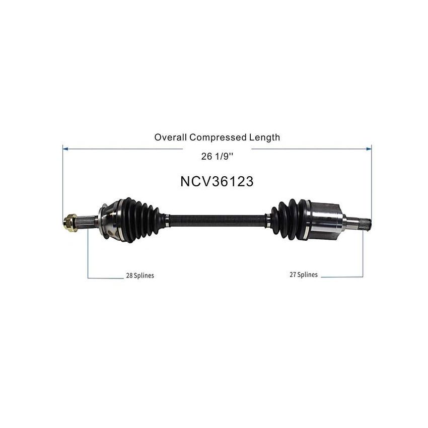 GSP NCV36123 Honda (2.4) CV Axle Assembly  - Front Left