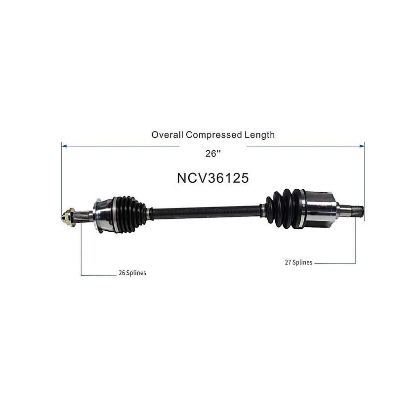 GSP NCV36125 03-07 Honda Accord (2.4) CV Axle Assembly  - Front Left