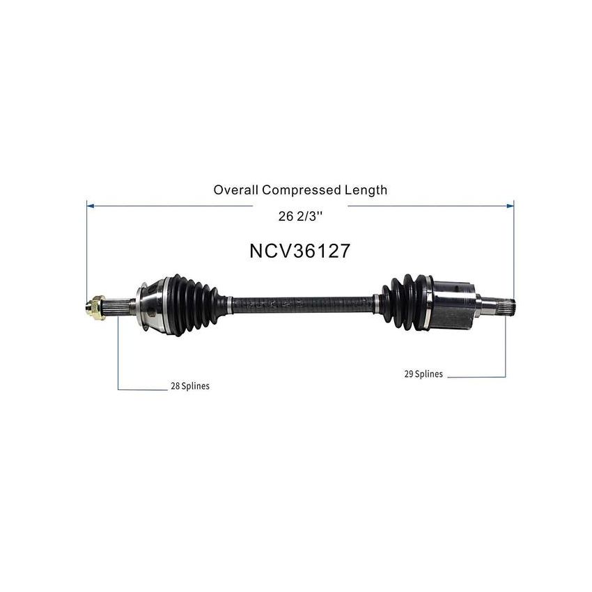GSP NCV36127 Acura, Honda (3.0, 3.5) CV Axle Assembly  - Front Left