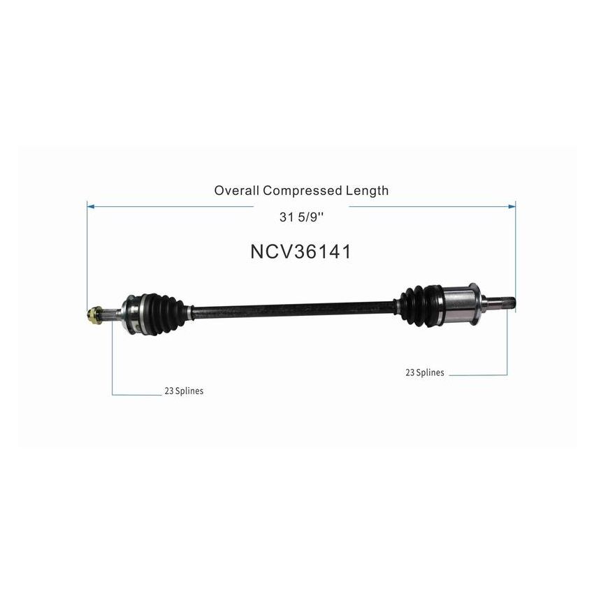 GSP NCV36141 02-06 Honda CR-V CV Axle Assembly  - Rear Right