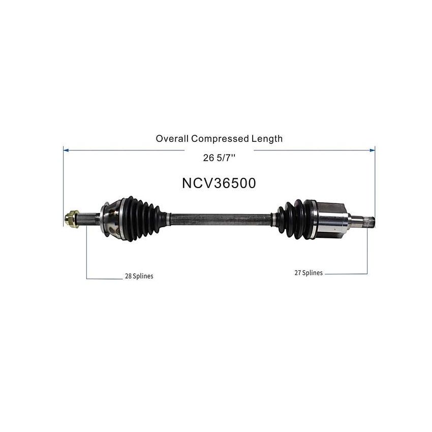 GSP NCV36500 03-11 Honda Element CV Axle Assembly  - Front Left