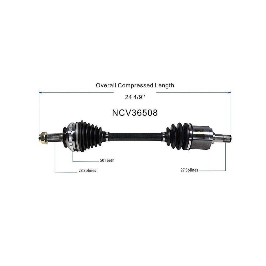 GSP NCV36508 Acura, Honda (2.2, 2.3) CV Axle Assembly  - Front Right