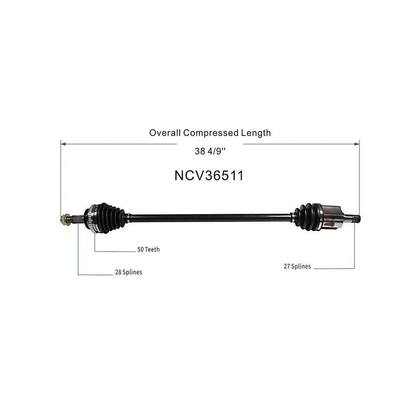 GSP NCV36511 Acura, Honda (2.2) CV Axle Assembly  - Front Left