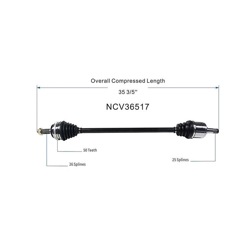 GSP NCV36517 Honda (1.5) CV Axle Assembly  - Front Left
