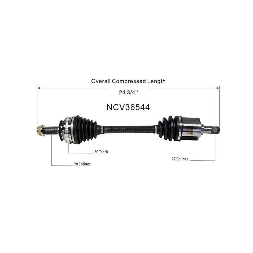 GSP NCV36544 97-01 Honda Prelude Base CV Axle Assembly  - Front Right