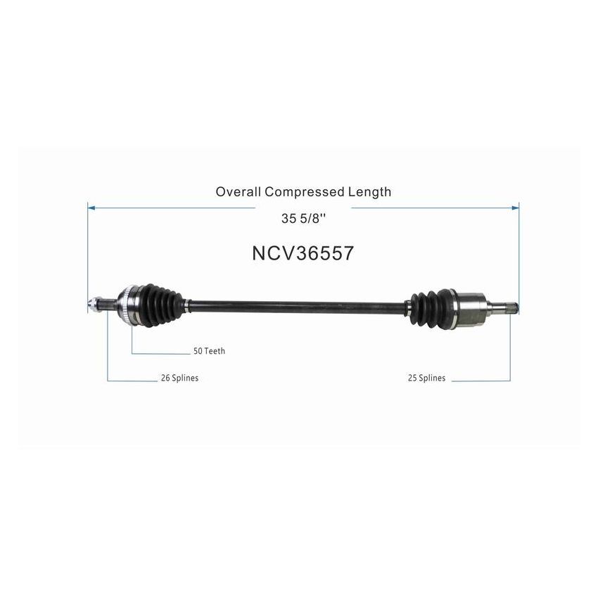 GSP NCV36557 01-05 Honda Civic CV Axle Assembly  - Front Left
