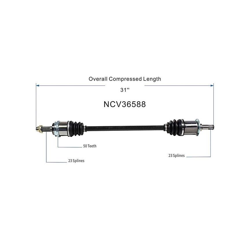 GSP NCV36588 97-01 Honda CR-V CV Axle Assembly  - Rear Left