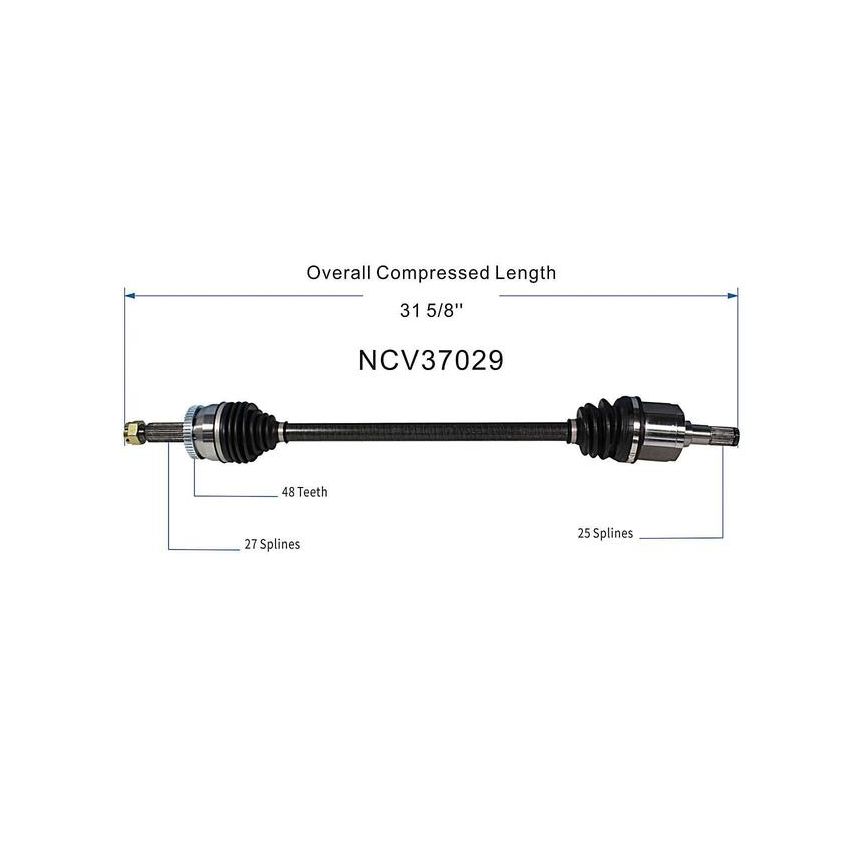 GSP NCV37029 Hyundai, Kia CV Axle Assembly  - Rear
