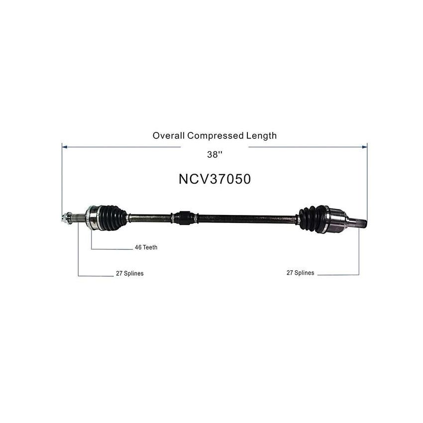 GSP NCV37050 Hyundai (Sedan - 1.8) CV Axle Assembly  - Front Right