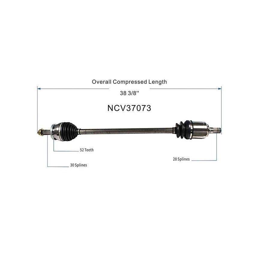 GSP NCV37073 Hyundai, Kia (2.4 - FWD) CV Axle Assembly  - Front Right