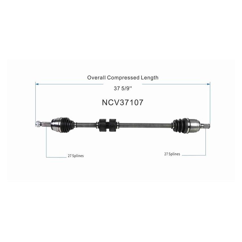 GSP NCV37107 Hyundai (2.0) CV Axle Assembly  - Front Right