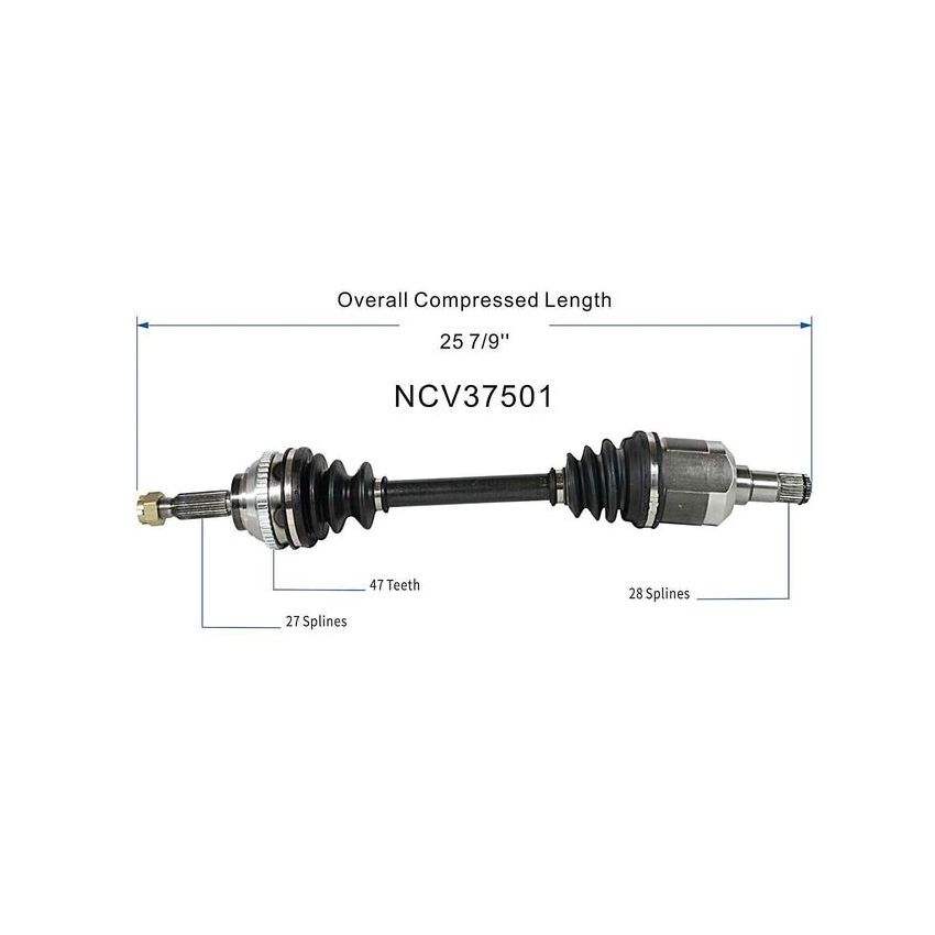 GSP NCV37501 Hyundai CV Axle Assembly  - Front Left