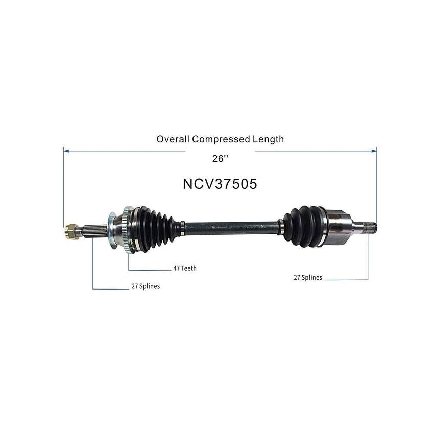 GSP NCV37505 Hyundai, Kia (2.4) CV Axle Assembly  - Front Left