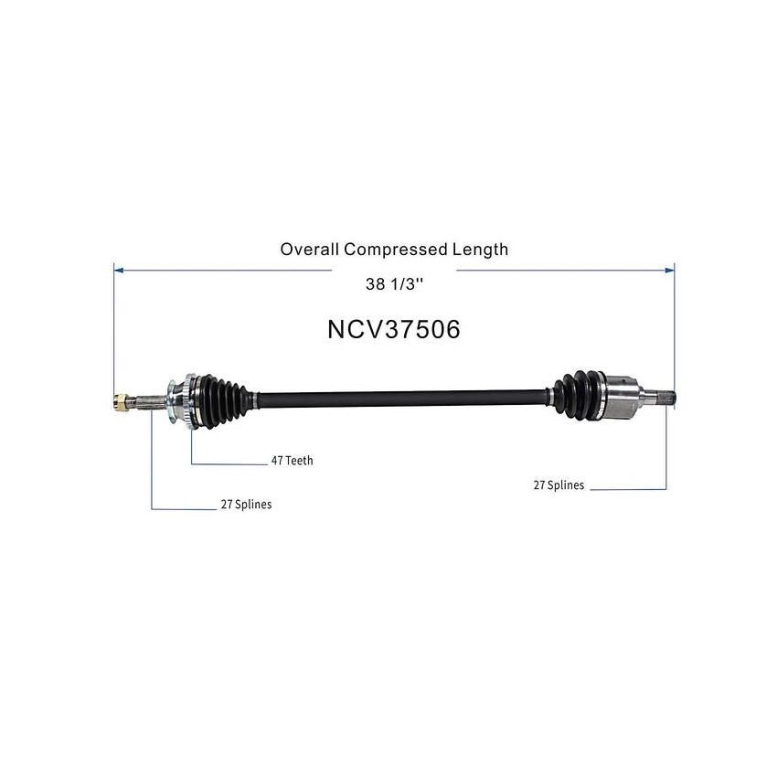 GSP NCV37506 Hyundai, Kia (2.4) CV Axle Assembly  - Front Right