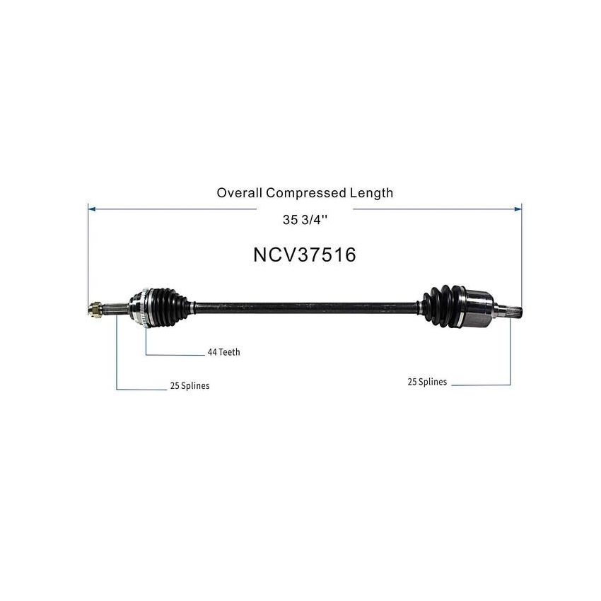 GSP NCV37516 95-99 Hyundai Accent CV Axle Assembly  - Front Right
