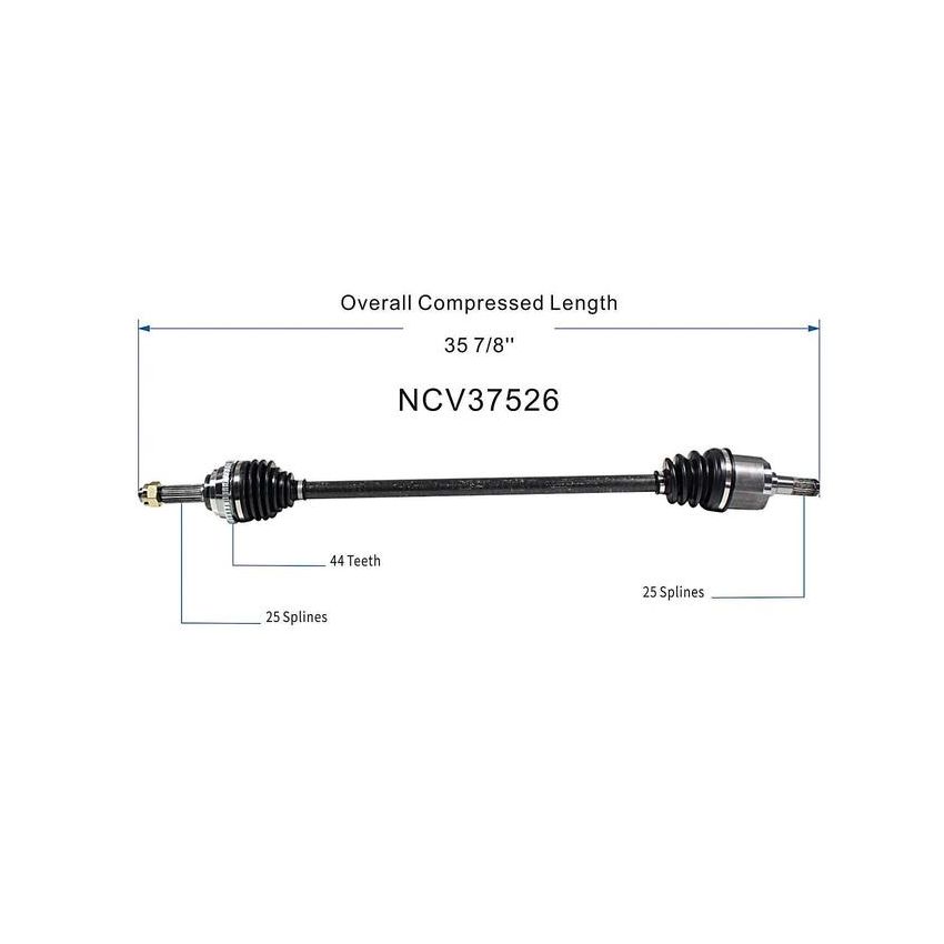 GSP NCV37526 Dodge, Hyundai CV Axle Assembly  - Front Right