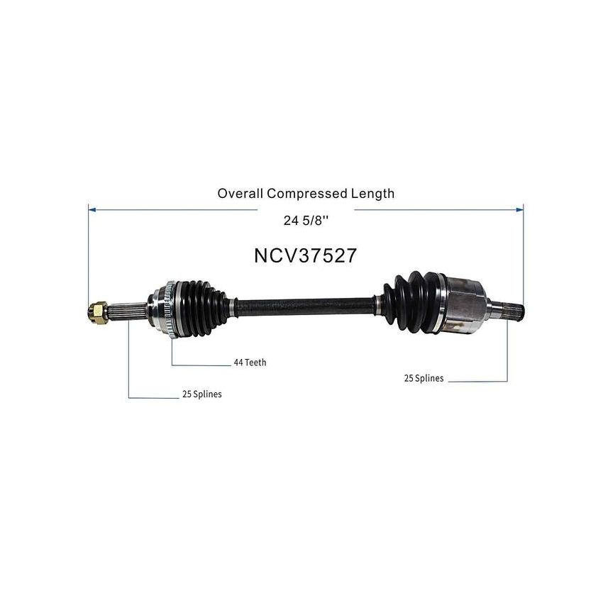 GSP NCV37527 Dodge, Hyundai (1.6) CV Axle Assembly  - Front Left
