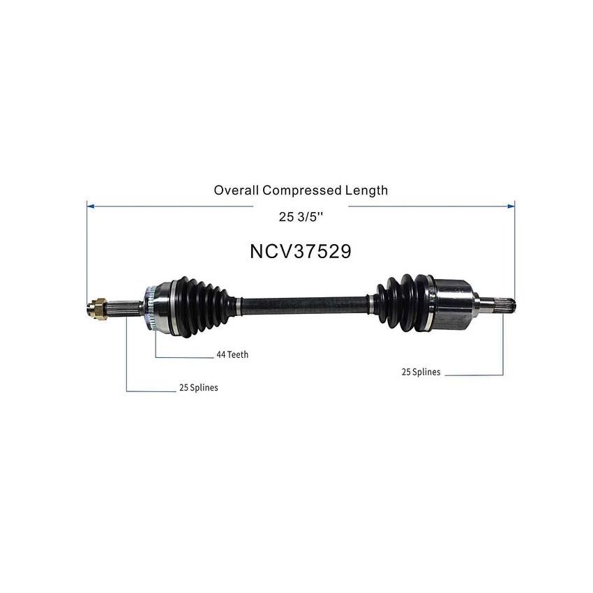 GSP NCV37529 Hyundai CV Axle Assembly  - Front Left