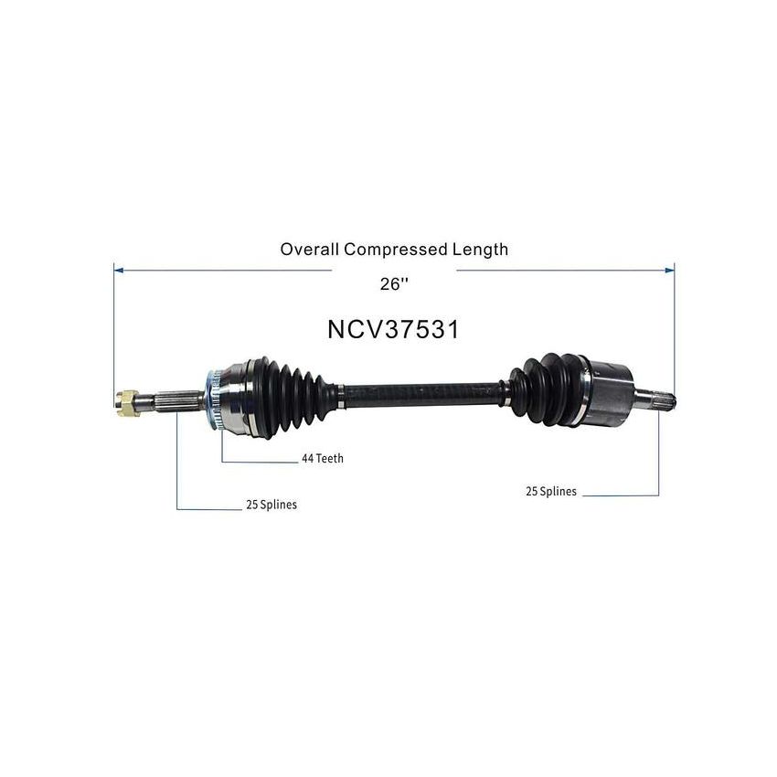 GSP NCV37531 05-08 Hyundai Tiburon CV Axle Assembly  - Front Left
