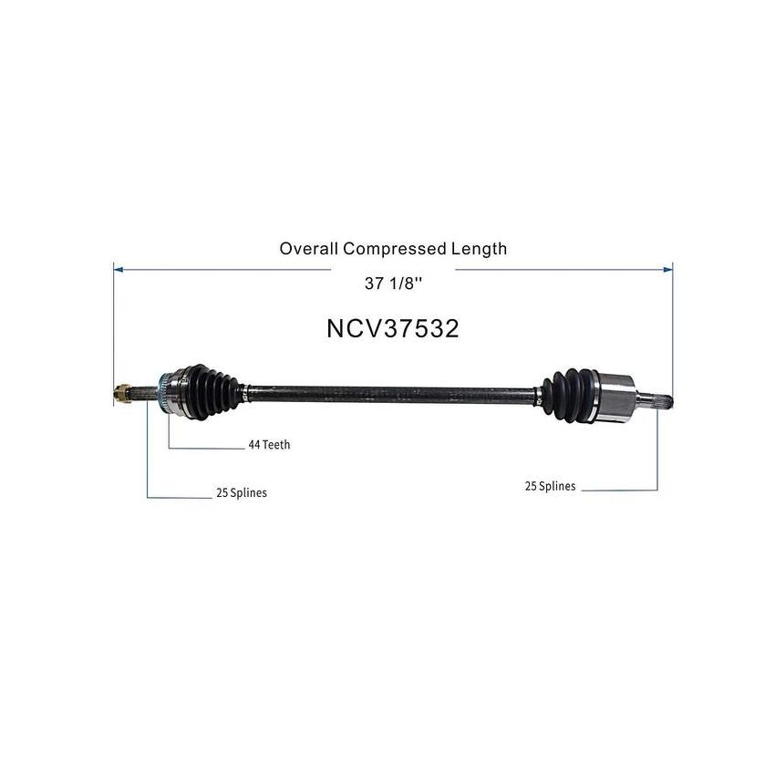 GSP NCV37532 Hyundai CV Axle Assembly  - Front Right