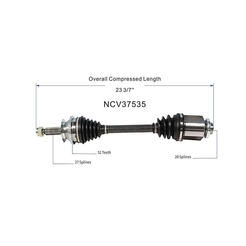 GSP NCV37535 04-06 Hyundai Santa Fe (3.5 - FWD) CV Axle Assembly  - Front Right