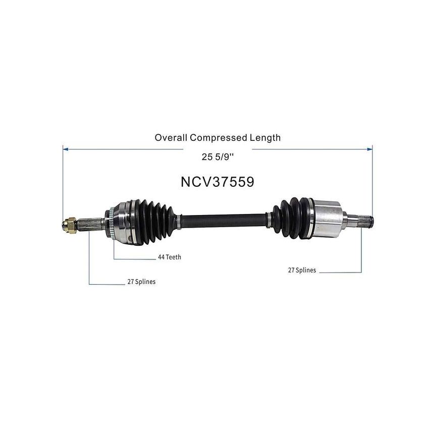 GSP NCV37559 03-08 Hyundai Tiburon CV Axle Assembly  - Front Left