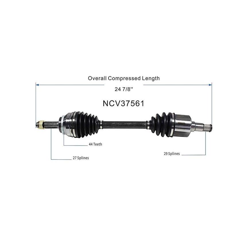 GSP NCV37561 03-08 Hyundai Tiburon CV Axle Assembly  - Front Left
