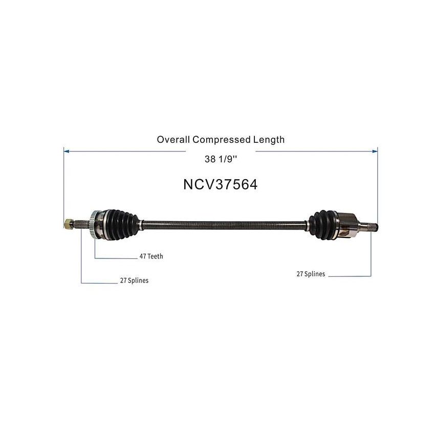 GSP NCV37564 06-07 Hyundai Sonata (2.4) CV Axle Assembly  - Front Right