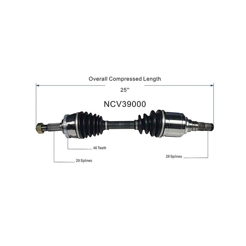 GSP NCV39000 INFINITI, Nissan CV Axle Assembly  - Front Left