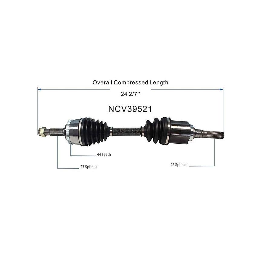 GSP NCV39521 99-02 INFINITI G20 CV Axle Assembly  - Front Left