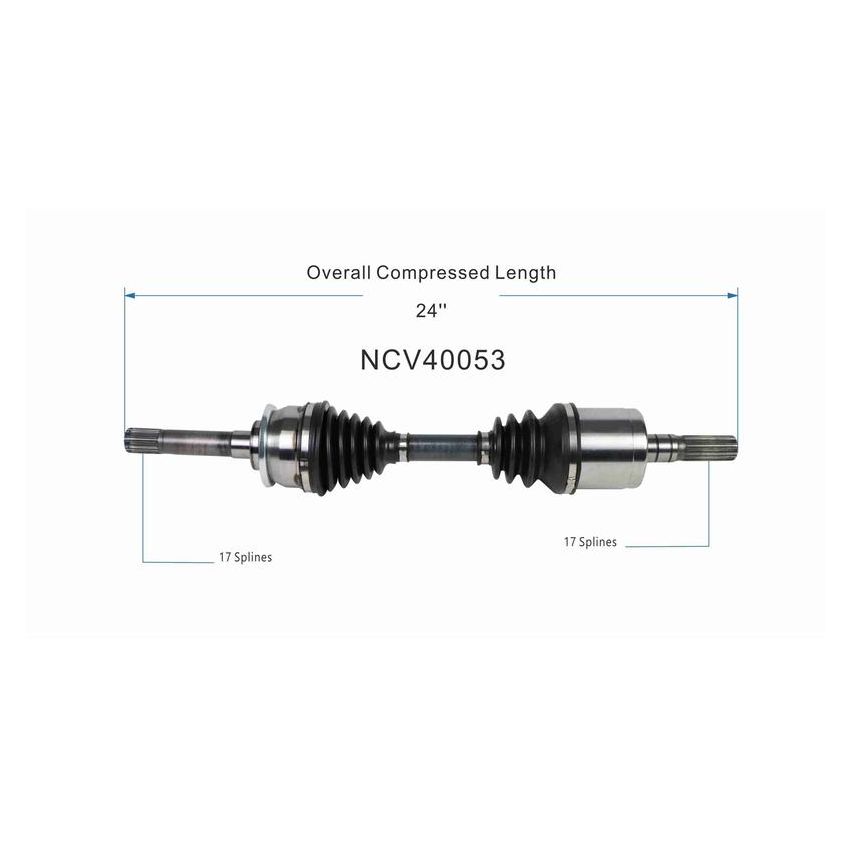 GSP NCV40053 Honda, Isuzu (2.2, 3.2) CV Axle Assembly  - Front
