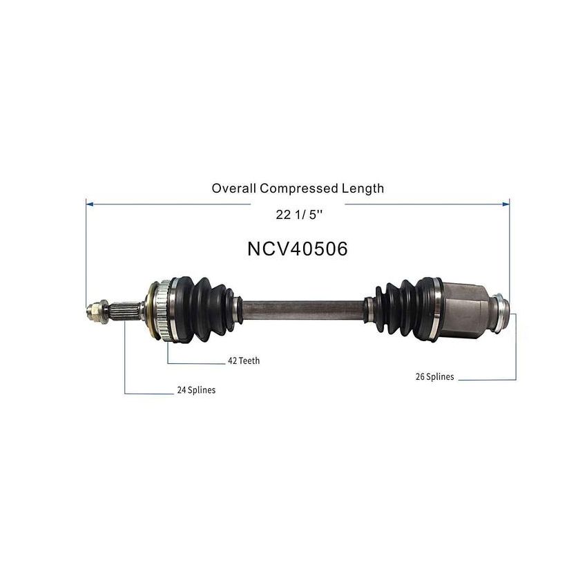 GSP NCV40506 Geo, Isuzu (FWD) CV Axle Assembly  - Front Right
