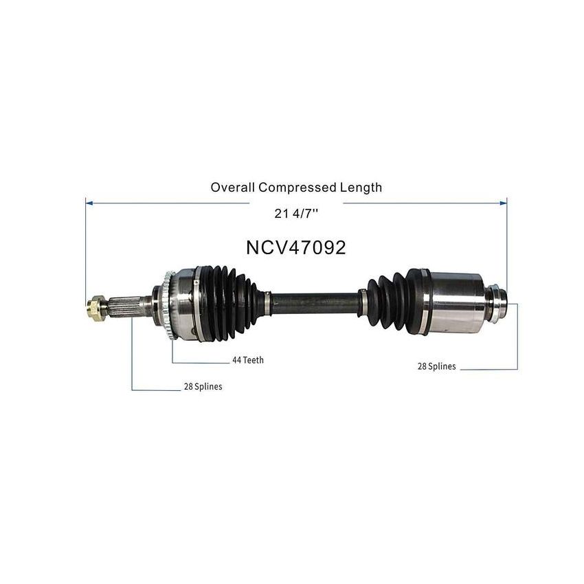 GSP NCV47092 02-06 Mazda MPV CV Axle Assembly  - Front Right