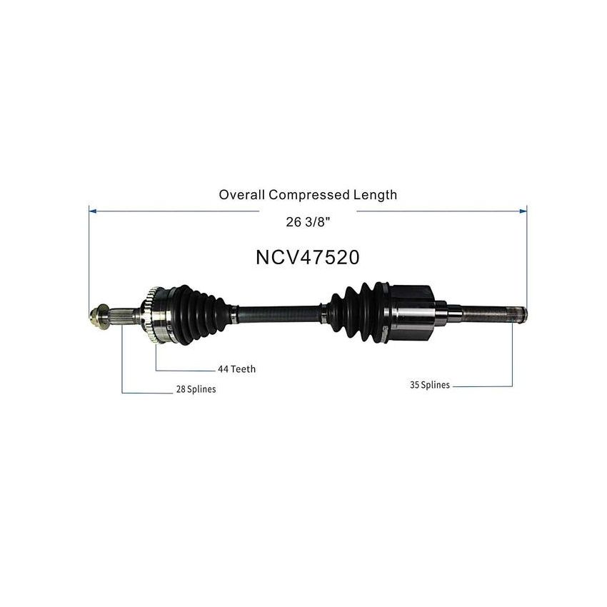 GSP NCV47520 Ford, Mazda (2.0) CV Axle Assembly  - Front Left